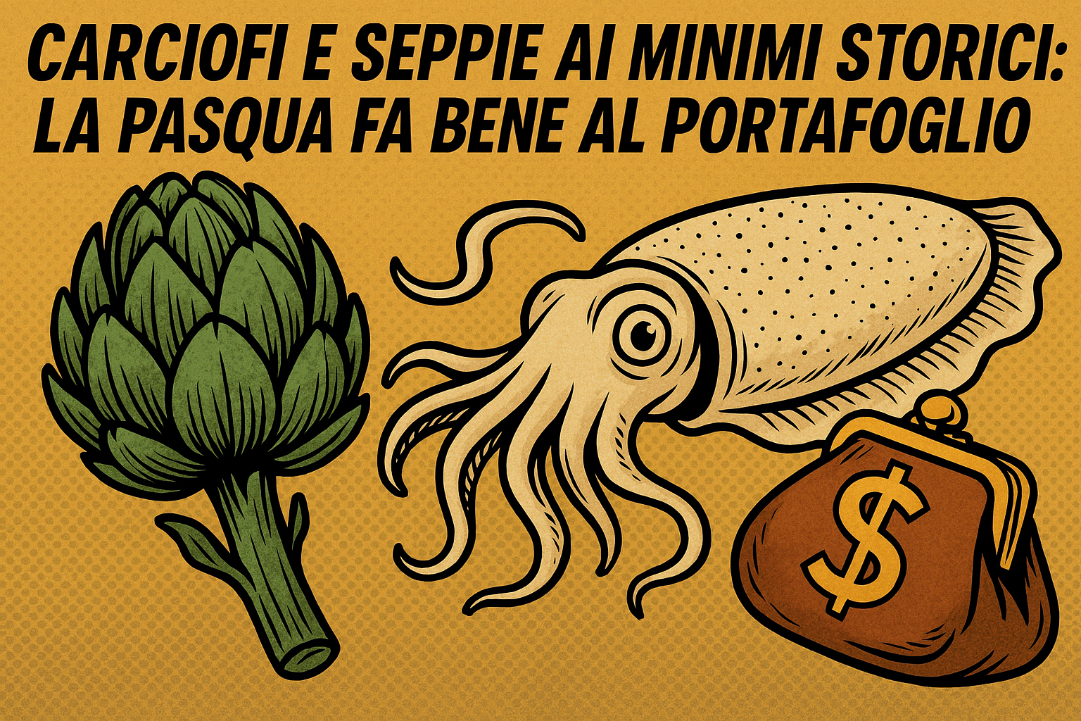 Carciofi e seppie ai minimi storici: la Pasqua fa bene al portafoglio