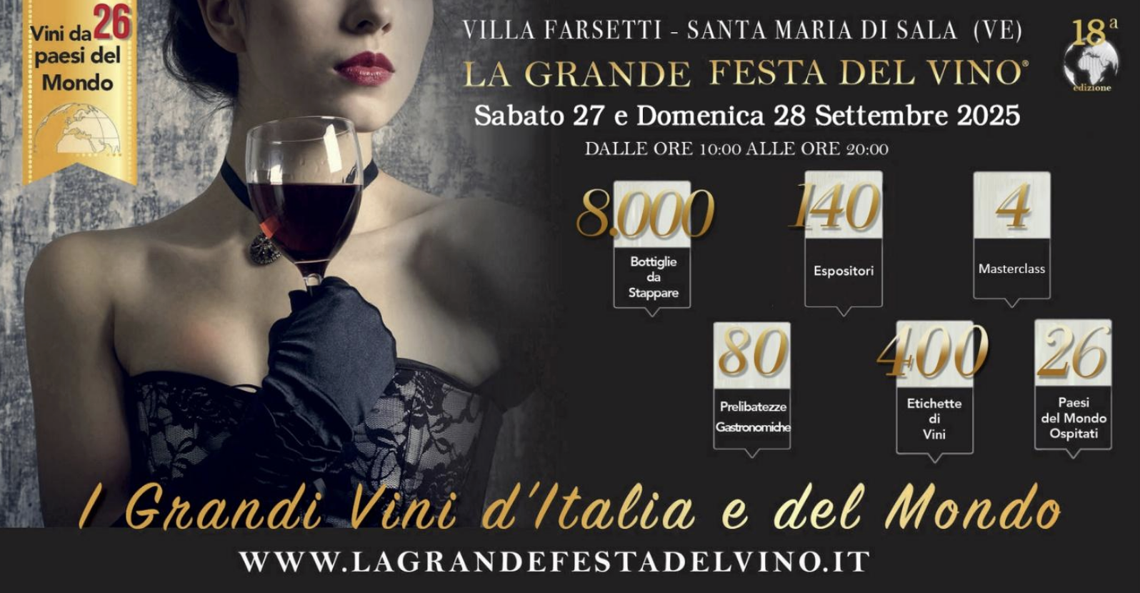 L’eccellenza enologica da 5 continenti a Santa Maria di Sala